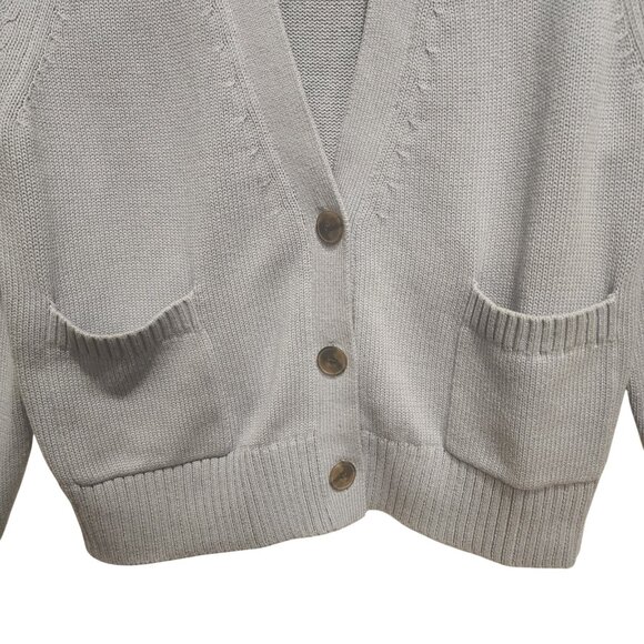 Banana Republic Women’s Demi Cotton Silk Cardigan Sweater Blue Gray Size Large - Picture 3 of 10